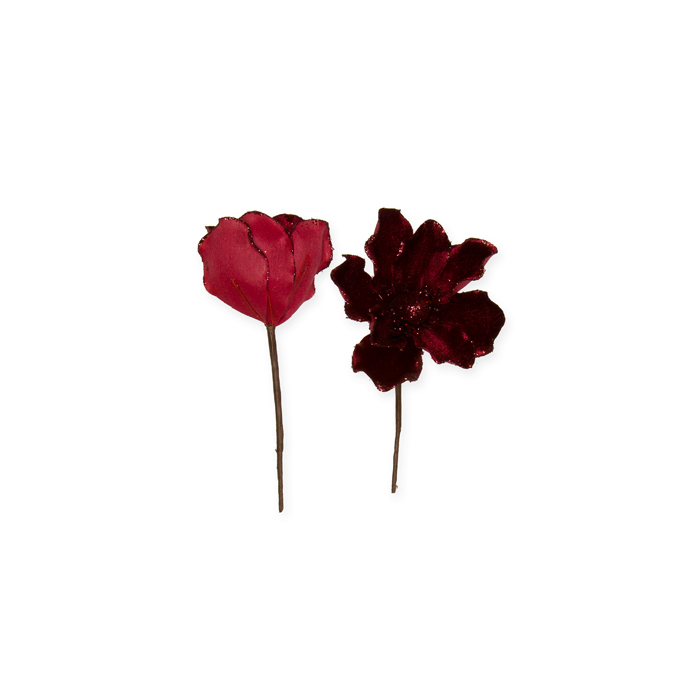 Samt-Blüten mit Glitter 18227