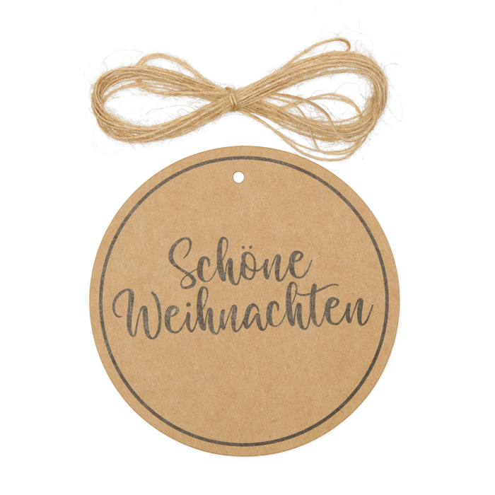 Papieranhänger "Schöne Weihnachten" Ø 10cm 19928
