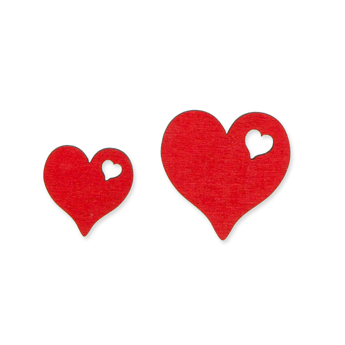 Holz-Streudeko "Herz" 2 Größen im Set 22538