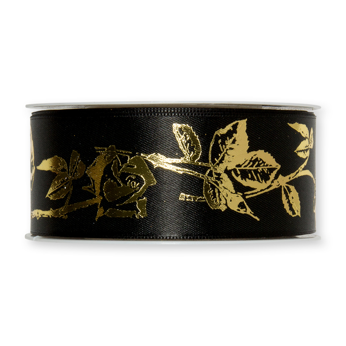 Satin-Druckband "Rosen" 3103