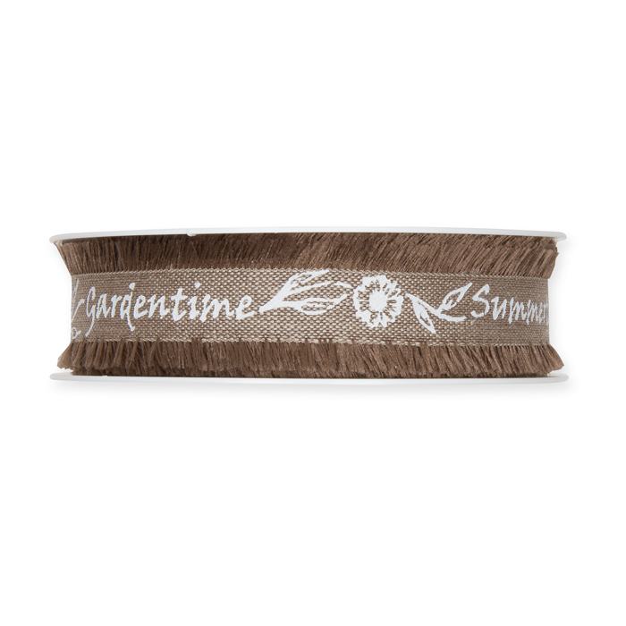 Leinen-Druckband "Gardentime/Summertime/Flowertime" 1316