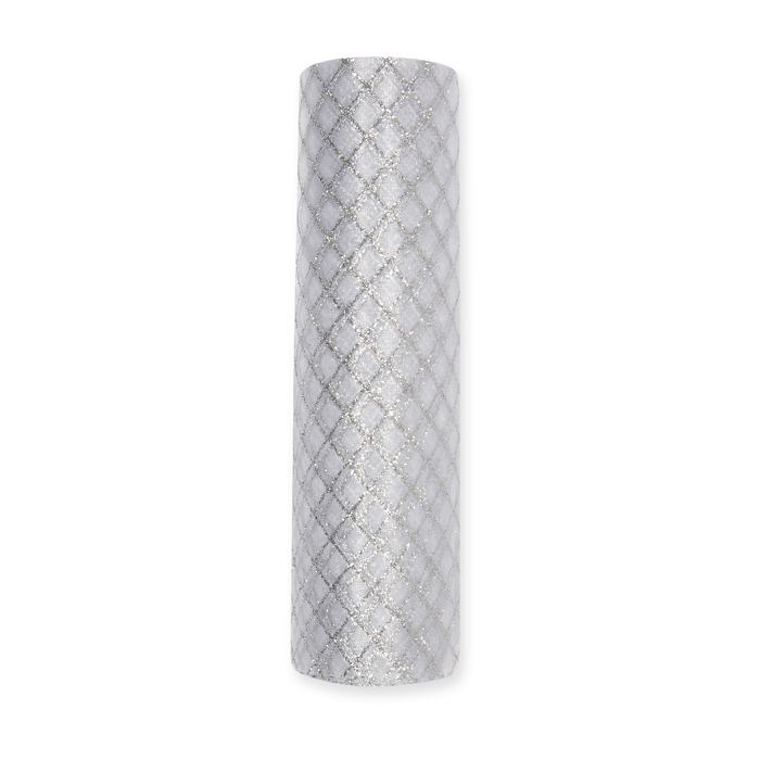 Organza Glitterdruck "Diamant-Muster" 15575