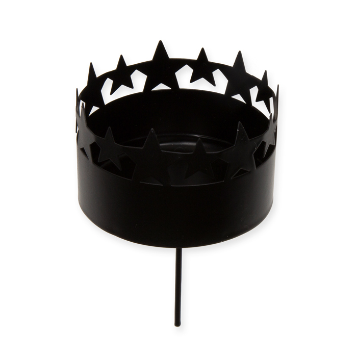 Metall-Kerzenhalter "Sterne" mit Stecker, Adventskranz-Kerzenhalter 88113