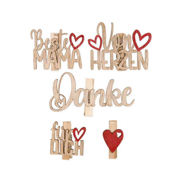Deko-Holzklammern Set "Muttertag" 23552