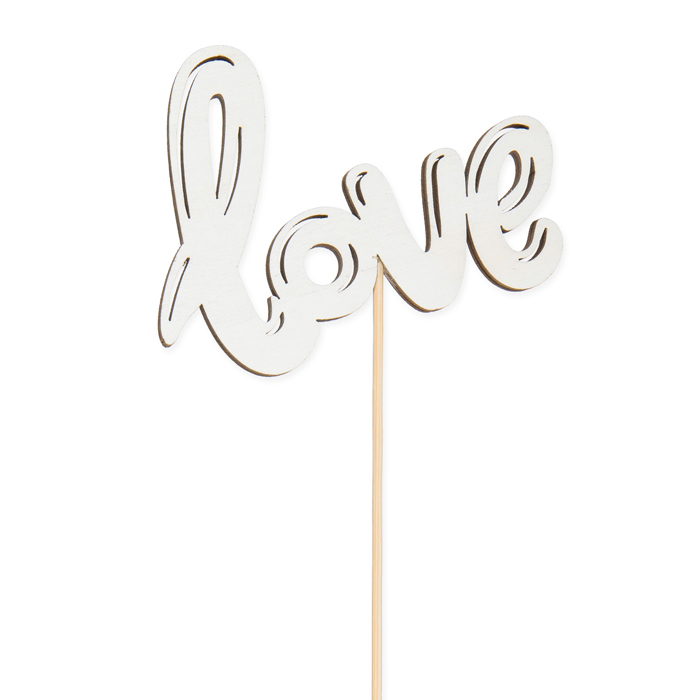 Holz-Stecker "love", Pflanzenstecker Blumenstecker cake topper 23390