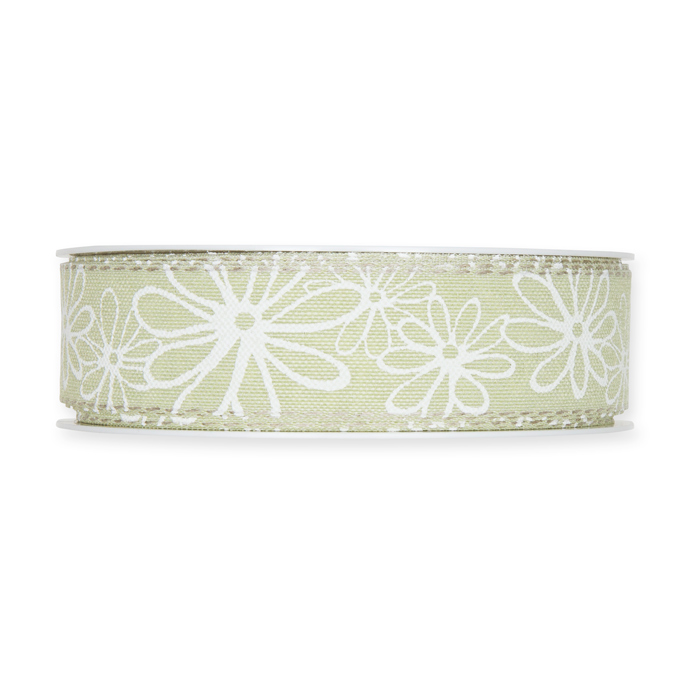 Druckband "Blüten" mit Leinenkanten 1358