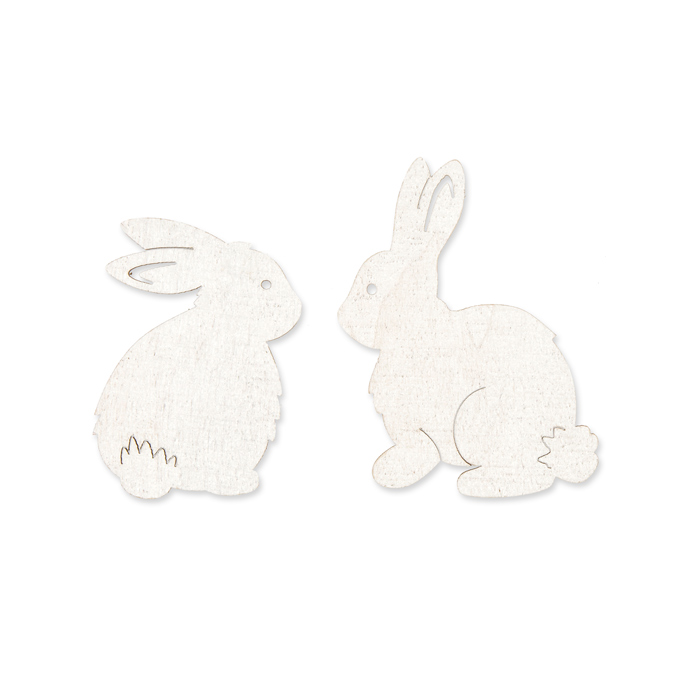 Holz-Streudeko "Hasen" 2 Formen im Set 22805