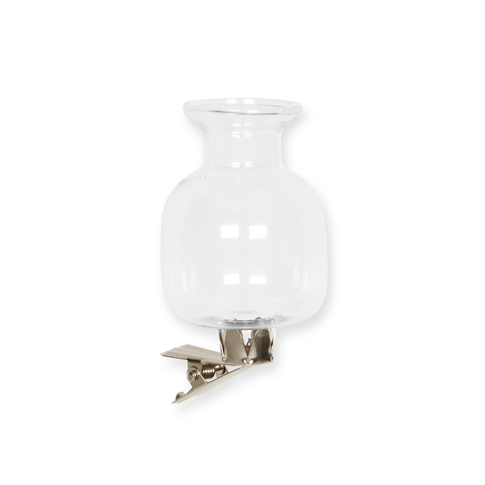 Mini-Glasvase mit silbernem Clip 63606