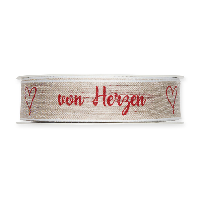 Leinen-Druckband "von Herzen" 1556