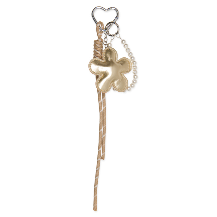 Taschenanhänger, Schlüsselanhänger "Blume + Perlenkette", Taschendeko, Bag Charms, Trend-Accessoires 21605