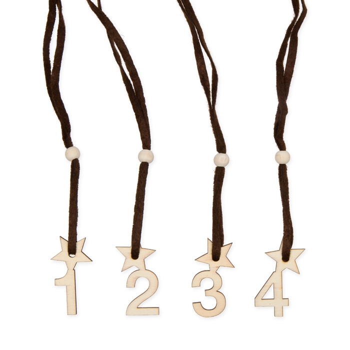 Adventkalender-Hänger "1-24" mit Holzperlen 30547