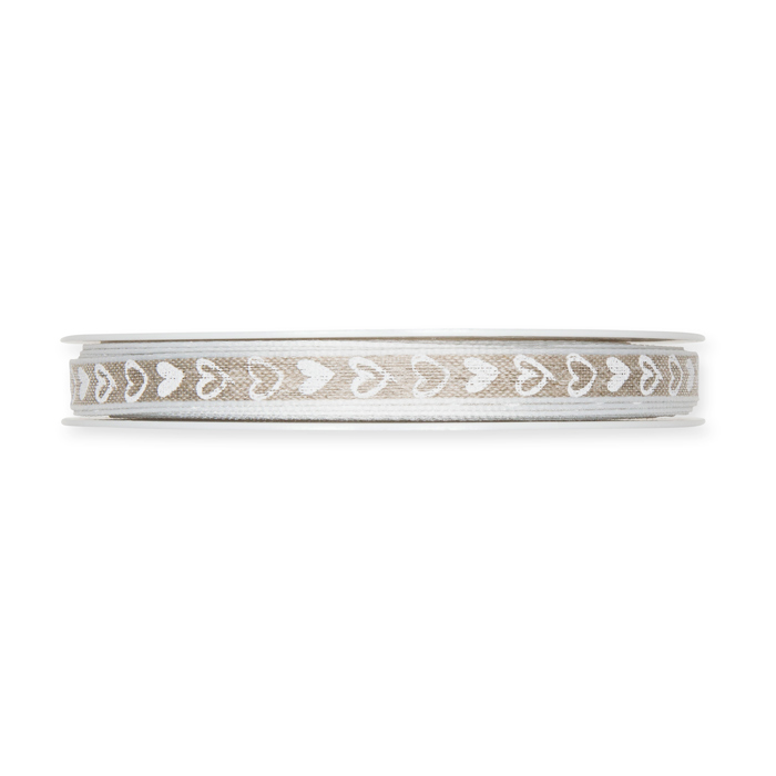 Leinen-Druckband "Herzen" 1324