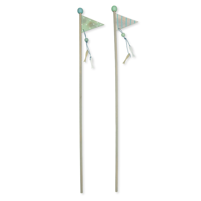 Holz-Stecker "Fahne"gemischte Sortierung 33408