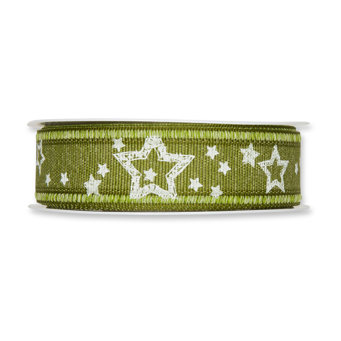 Druckband "Sterne" Ripsstruktur / Baumwoll-Optik / meliert 328