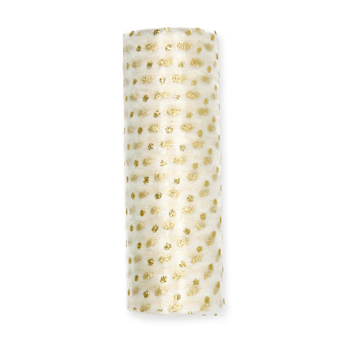 Organza mit Glitterdruck "Punkte" 15565