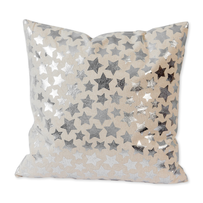 Leinen-Kissen mit Metallic-Druck "Sterne" 74410