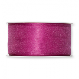 Organzaband mit formbare Drahtkanten 40 mm | Pink (60)