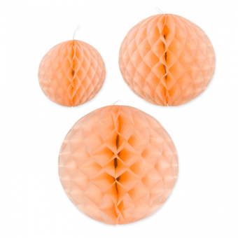 Wabenpapier-Blle 3er Set Apricot