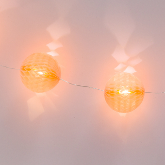 LED Girlande Wabenblle ca. 2 m Apricot