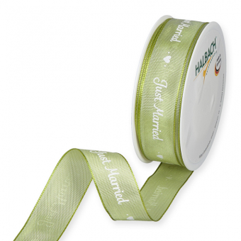 Druckband "Just Married" Hellgrn/Wei