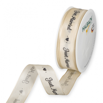 Druckband "Just Married" Sand/Schwarz