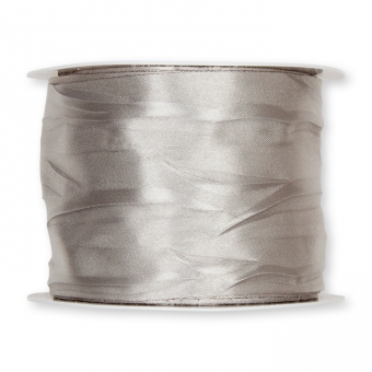 Crush-Satinband/-stoff 60 mm | Silber