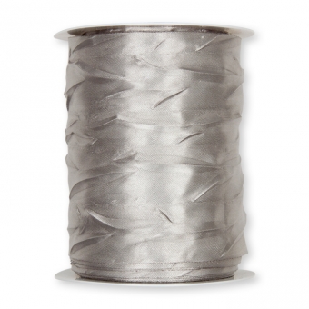 Crush-Satinband/-stoff 100 mm | Silber