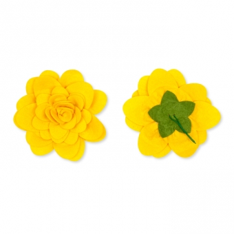 Filz-Rose 13 cm | gelb