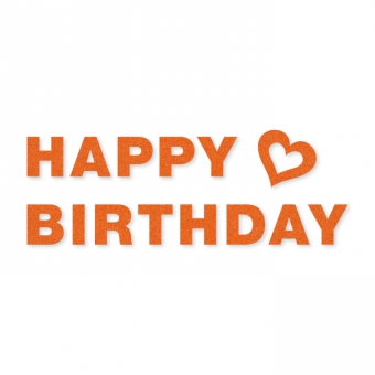 Filz-Buchstaben selbstklebend "HAPPY BIRTHDAY" orange