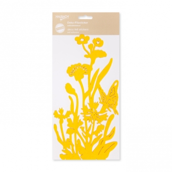 Filz-Sticker "Blumen" gelb