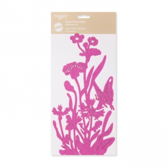Filz-Sticker "Blumen" rosa
