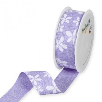 Druckband "Blten" Lavendel/Wei