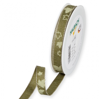 Druckband "Bltter" Olivgrn/Pastellgrn