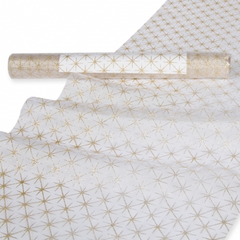 Organza Glitterdruck "Stern-Muster" 