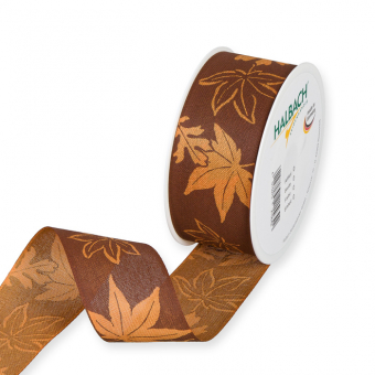 Druckband "Bltter" Cognac/Braun