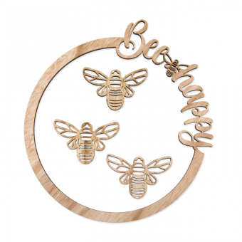 Holz Hoop "Bee happy" 