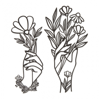 Paper Cutting "Flower Hand" Schwarz