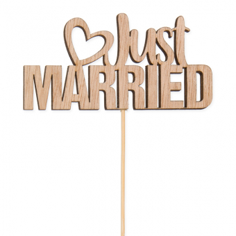 Holz-Stecker "Just MARRIED" 