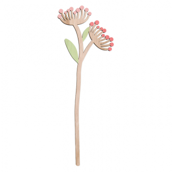 Holz-Stecker "Blume" Rose/Grn/Natur