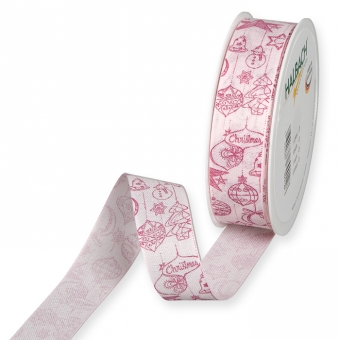 Druckband "Baumschmuck" 25 mm | Rose/Beere