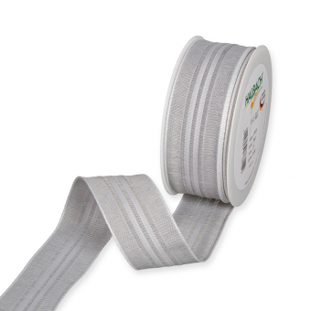 Streifenband meliert 40 mm | Grau