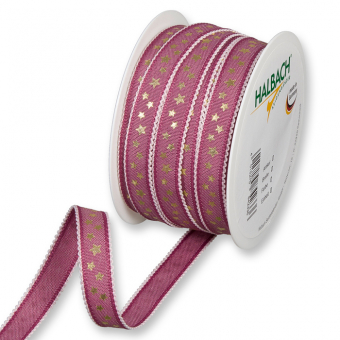 Druckband "Sternchen" Beere/Pastellrosa/Gold