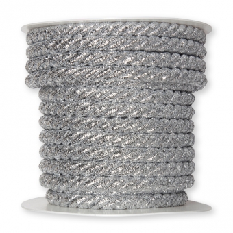 Lurexkordel 10 mm | Silber