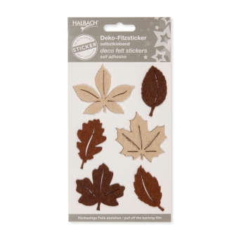 Filz-Sticker "Blätter" selbstklebend beige/braun/dunkelbraun
