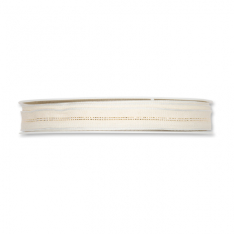 Streifenband mit Lurexakzenten 12 mm | Creme/Wei/Gold