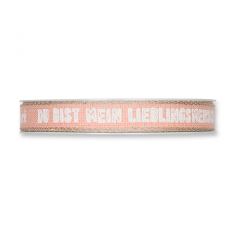 Druckband "Lieblingsmensch" apricot/wei