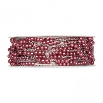 Perlen-Gimpe mit formbarer Drahtseele rosa/silber