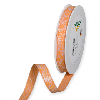 Druckband "Blmchen" mit Webstruktur Apricot/Pastell Rose