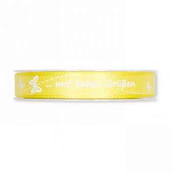 Druckband "...mit lieben Gren" gelb/wei