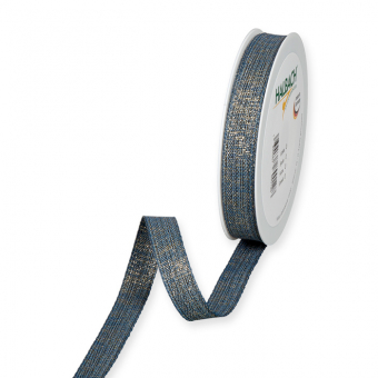 Lurexband meliert 15 mm | Blau/Gold